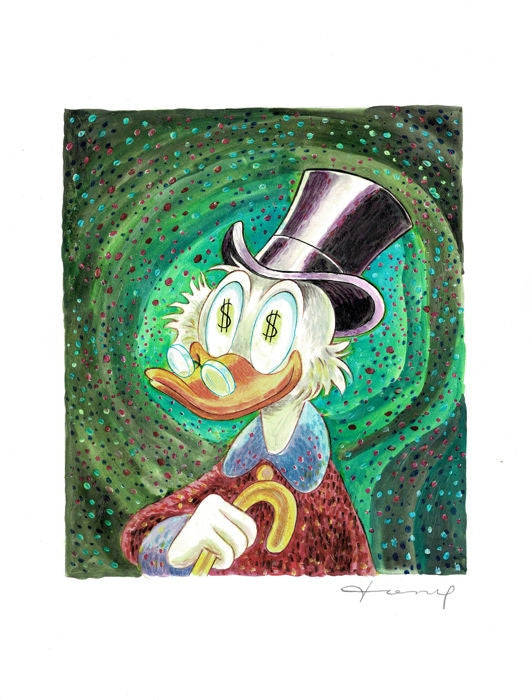 Uncle Scrooge - originalt maleri - Tony Fernandez