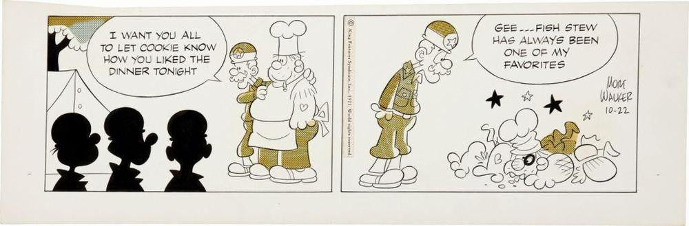 Basserne - original avis stribe - 22. oktober 1971 - Mort Walker