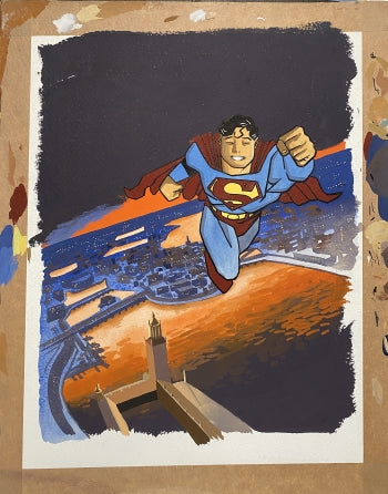 Superman og Fredsbomben - svensk forside - original art  - Teddy Kristiansen