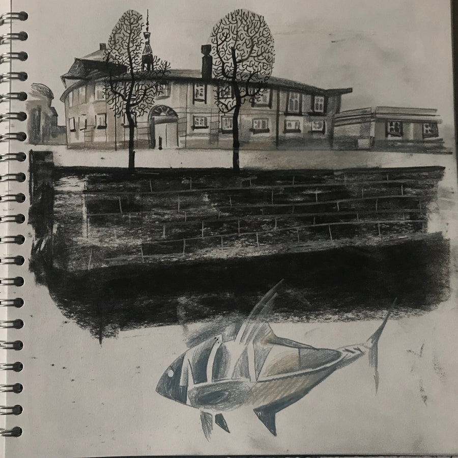 Fisk - Postcard from Copenhagen - original art - Dave McKean