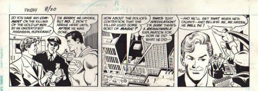 Superman - original avis stribe - 20. august 1982 - Jose Delbo