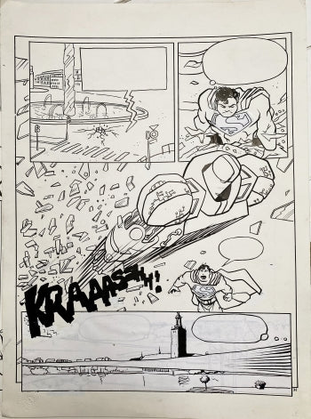 Superman og Fredsbomben - page 31 - original art  - Teddy Kristiansen