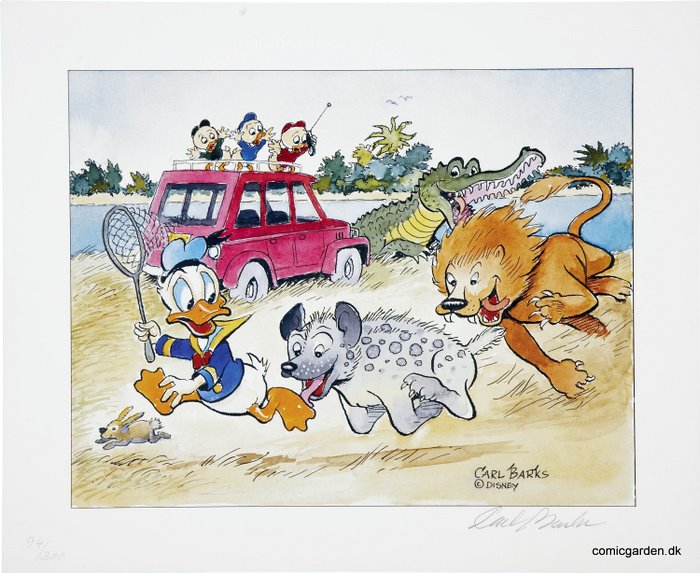 Help! Help! Our Unca Donald is Number Two In a Food Chain - signeret tryk - Carl Barks