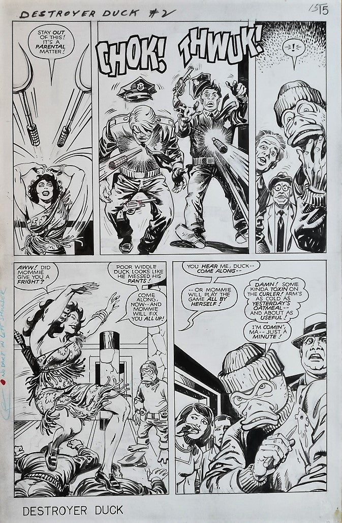 Destroyer Duck - original side - Jack Kirby