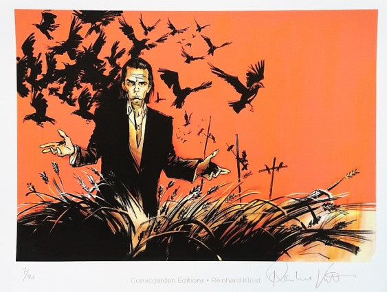 Forside Nick Cave - signeret og nummereret giclée tryk - Reinhard Kleist