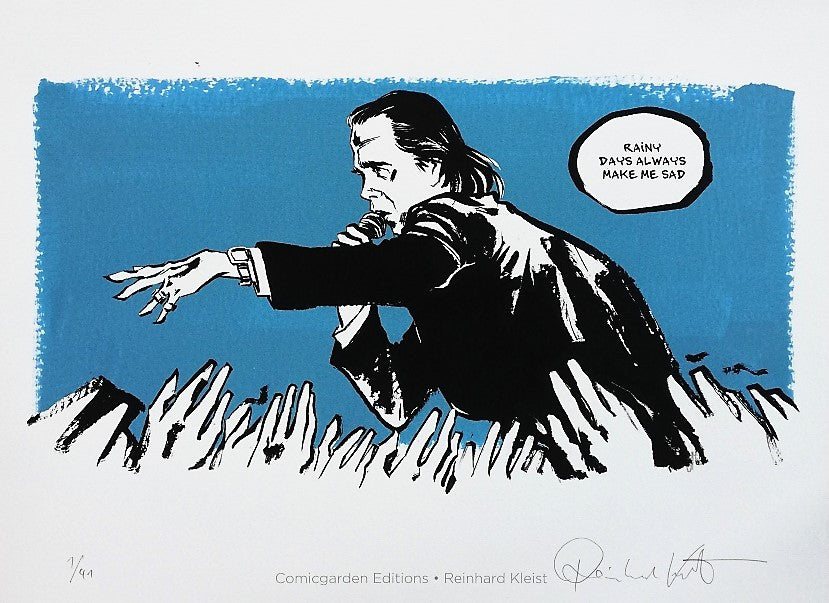 Rainy days always make me sad - signeret og nummereret giclée tryk - Reinhard Kleist