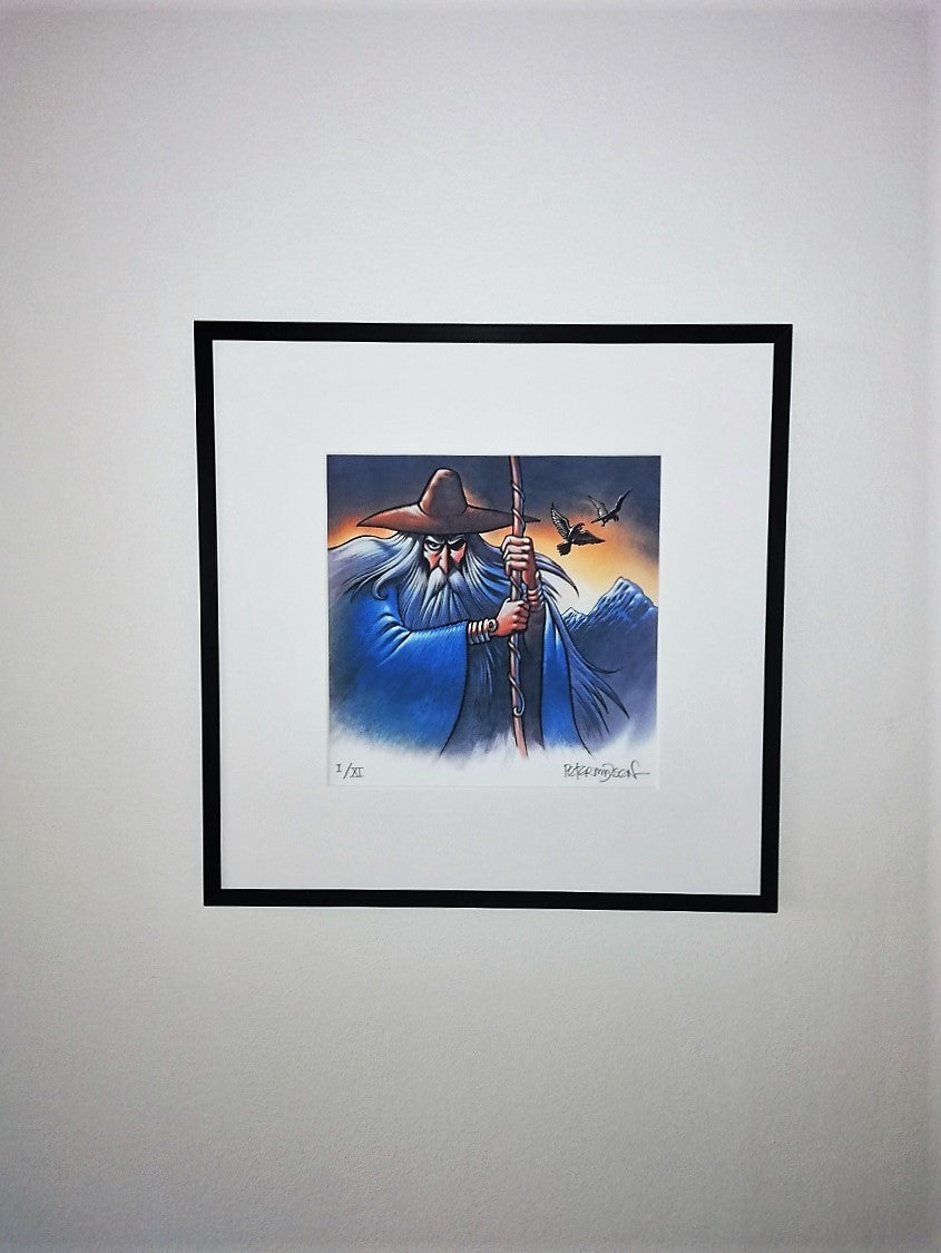 Valhalla - Odin med Hugin og Mugin - signeret og nummereret giclée tryk - Peter Madsen