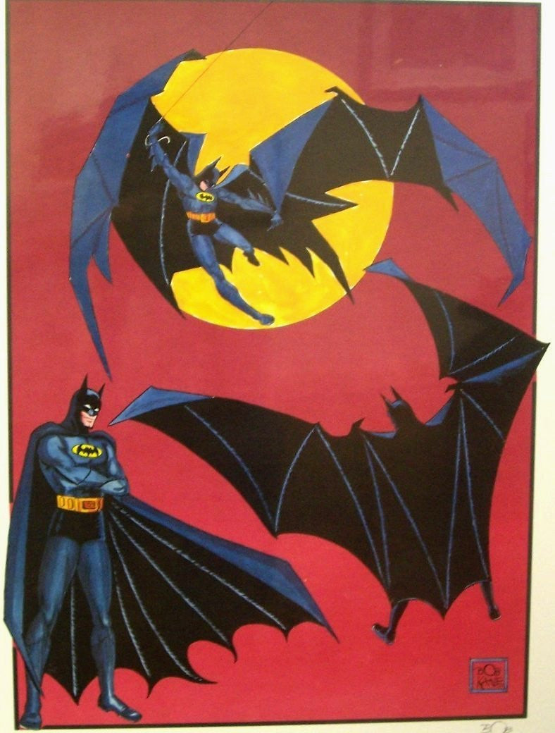 Tribute to Batman - signeret og limiteret litografi - Bob Kane