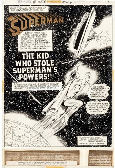 Superman - original side 1 fra hæfte 254 - Curt Swan and Murphy Anderson