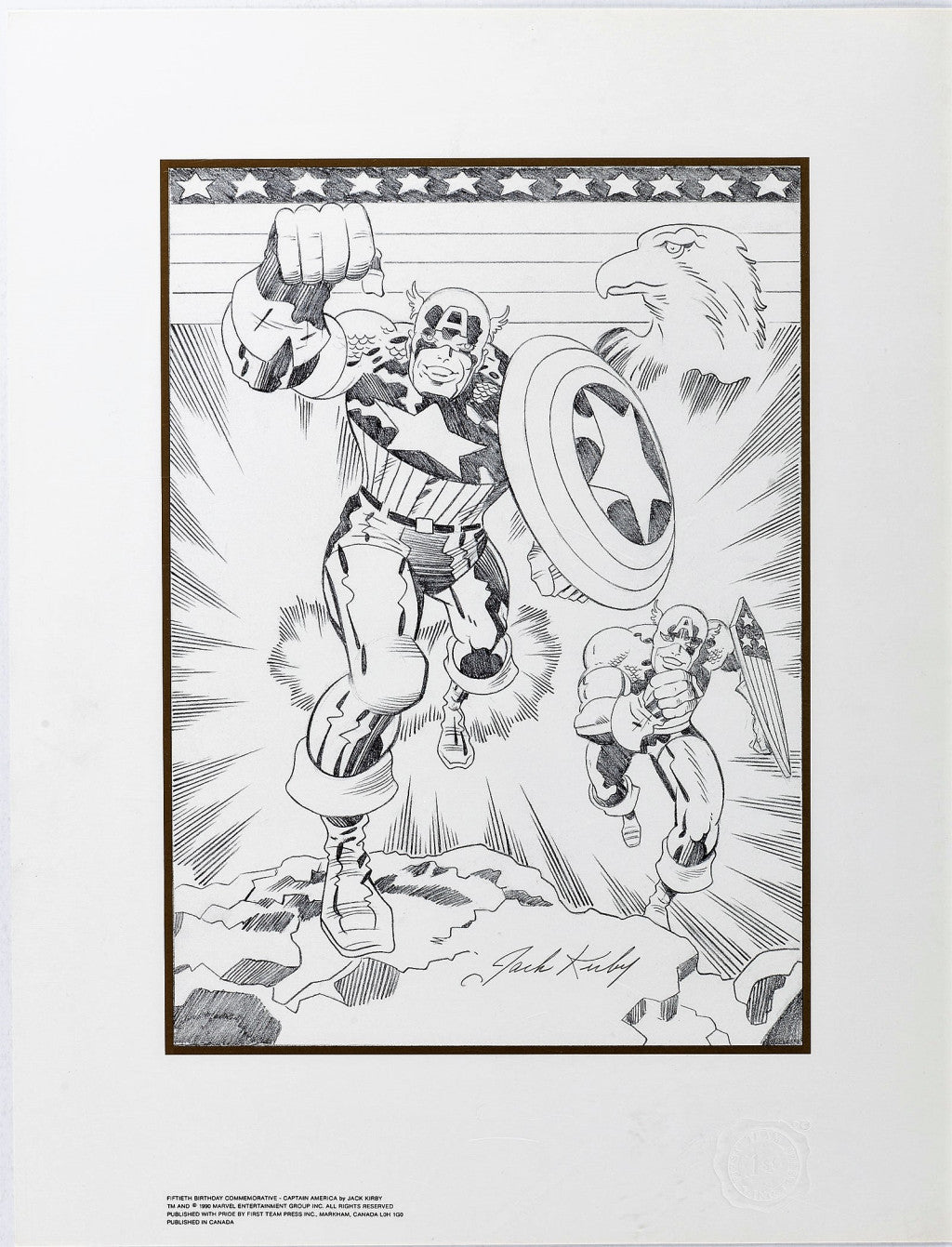 Captain America - signeret tryk - Jack Kirby