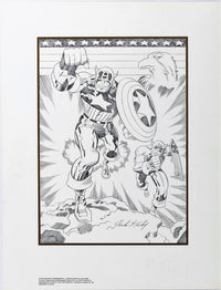 Thumbnail for Captain America - signeret tryk - Jack Kirby