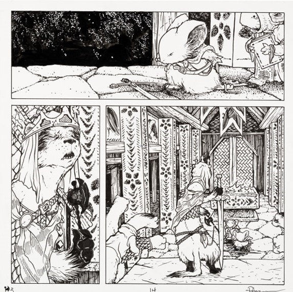 Mouse Guard - Black Axe issue 3 page 14 - original side - David Petersen