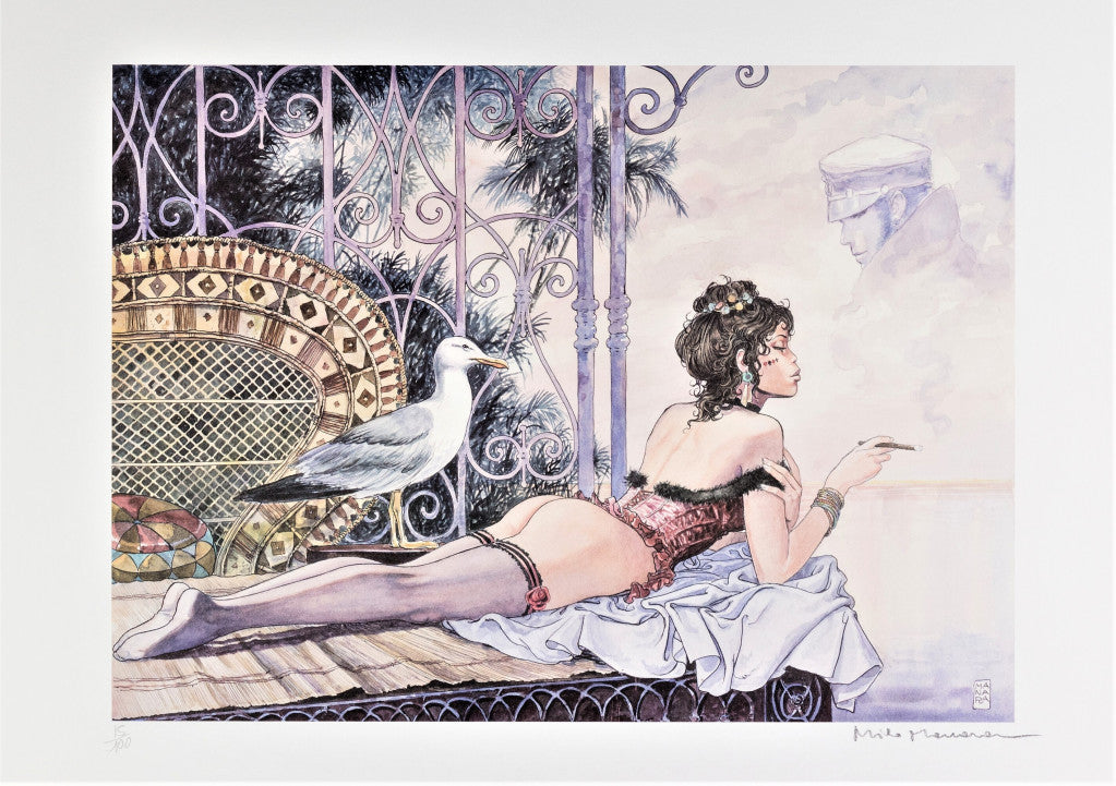 Esmeralda - Corto Maltese Hugo Pratt Homage - signeret kunsttryk - Milo Manara