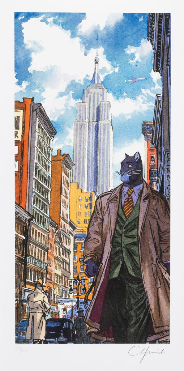 Blacksad - signeret og nummereret pigment print - Empire State Building - Juanjo Guarnido