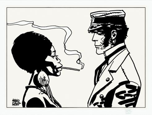 Corto Maltese -Bouche dorée -  limiteret serigrafisk tryk - Hugo Pratt