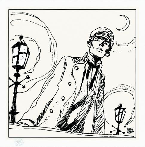 Corto Maltese - La Nuit - limiteret serigrafisk tryk - Hugo Pratt