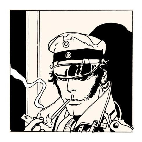 Corto Maltese - Cigarette -  limiteret serigrafisk tryk - Hugo Pratt