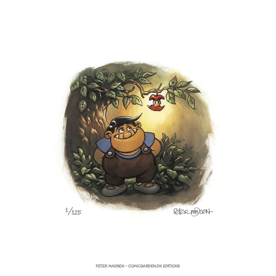 Valhalla - Quark med æble - signeret og nummereret giclée tryk - Peter Madsen