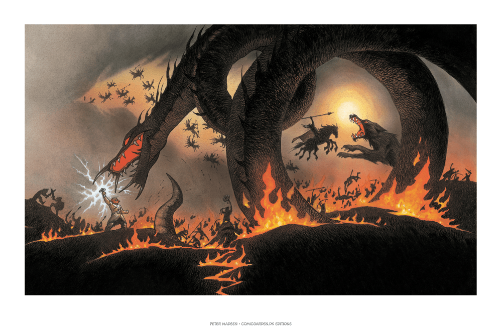 Valhalla Ragnarok giclee tryk - signeret og nummereret - Peter Madsen