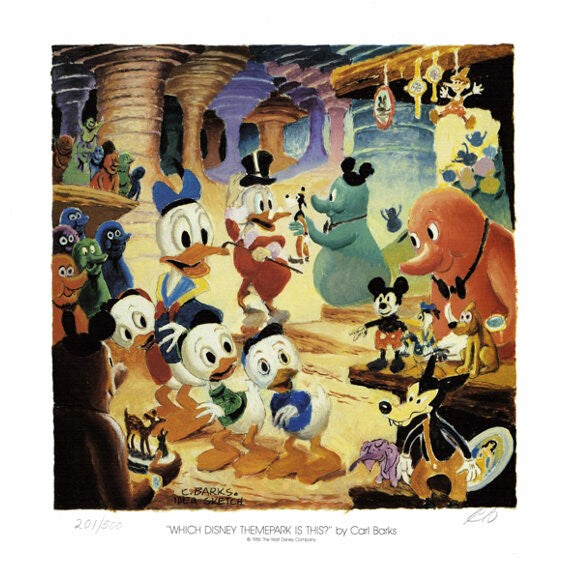 Which Disney themepark is this - signeret tryk - premininary - Carl Barks